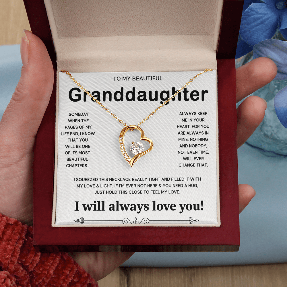To My Granddaughter, Forever Love Necklace Gift From Grandpa