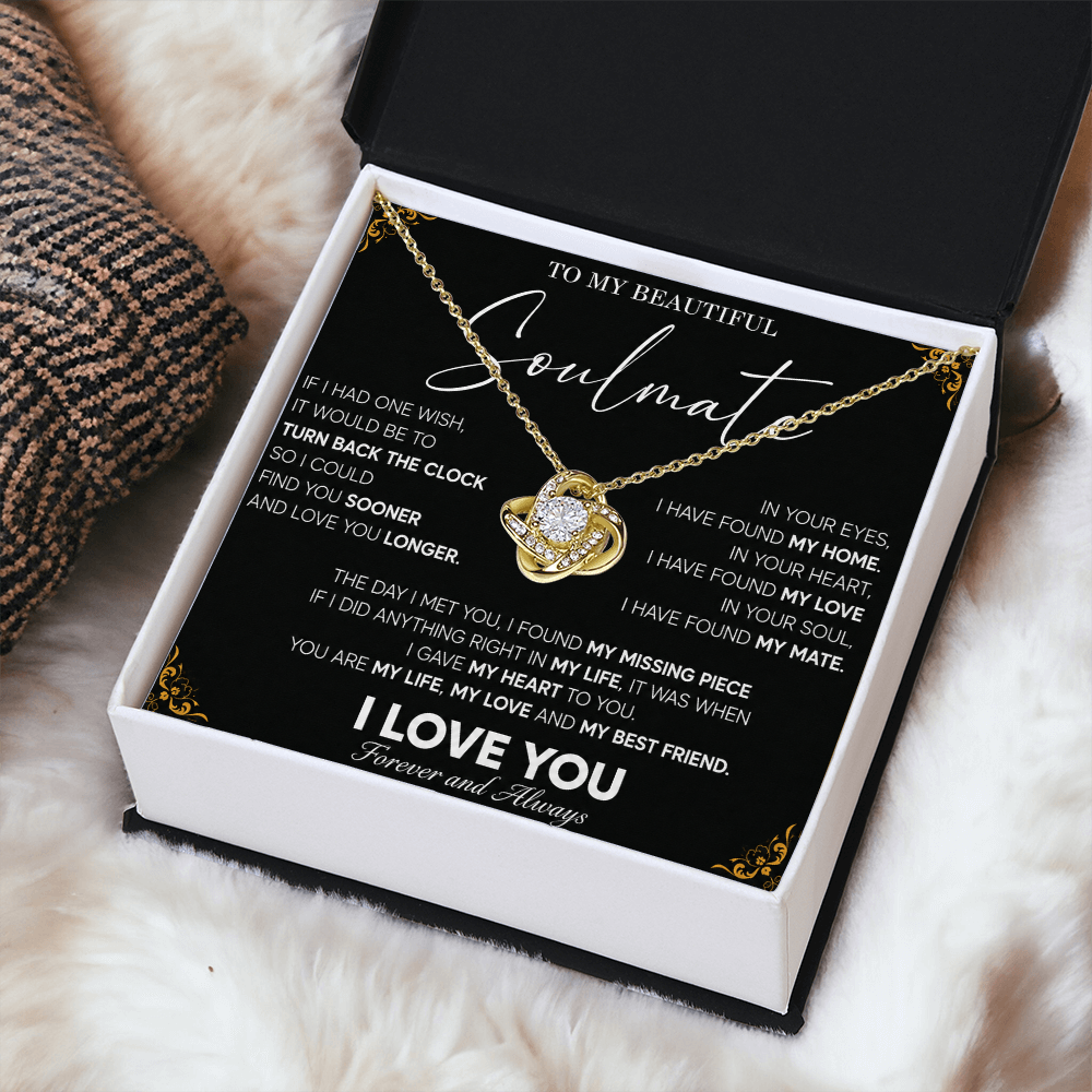 To My Beautiful Soulmate Necklace Husband to Wife Romantic Surprise Gifts