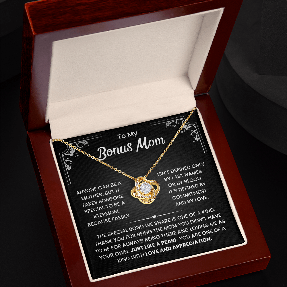 Bonus Mom Necklace – Heartfelt Gift for Stepmom | Thank You Bonus Mom Jewelry | Meaningful Stepmother Necklace Gift