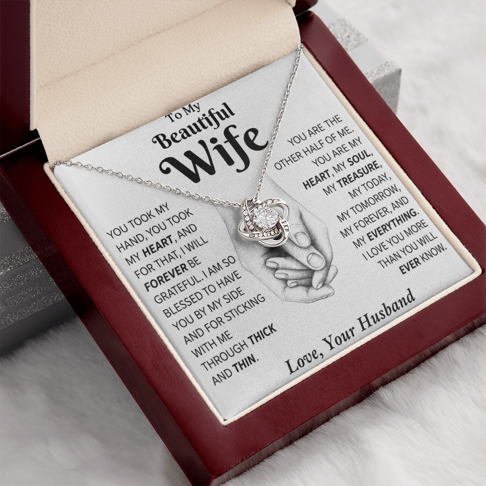 To My Beautiful Wife - I Married You Because I Can't Live Without You - Necklace