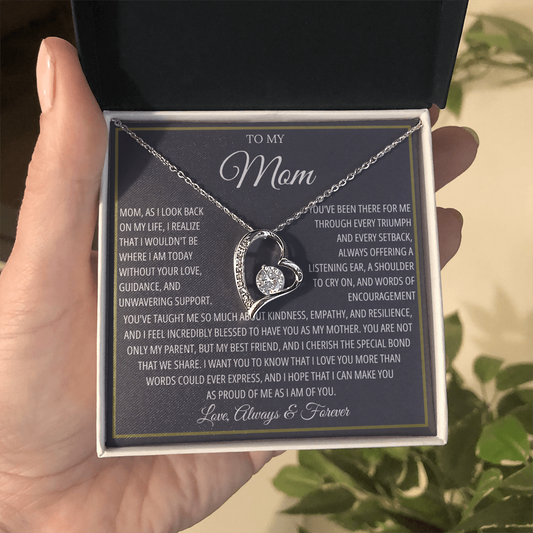Mom Necklace for Women With Heartfelt Message & Gift Box