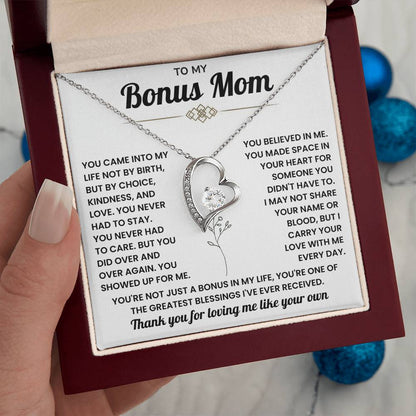 Bonus Mom Necklace Gift – Beautiful Stepmother Jewelry | Emotional Thank You Gift for Bonus Mom