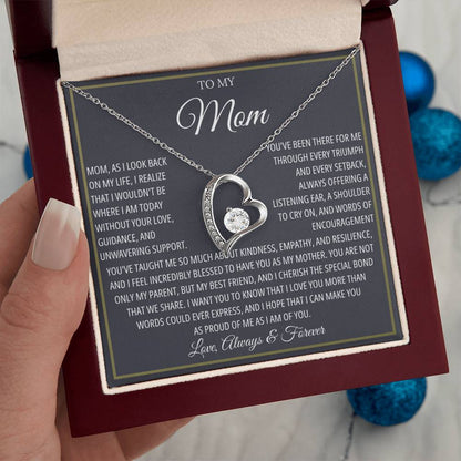 Mom Necklace for Women With Heartfelt Message & Gift Box