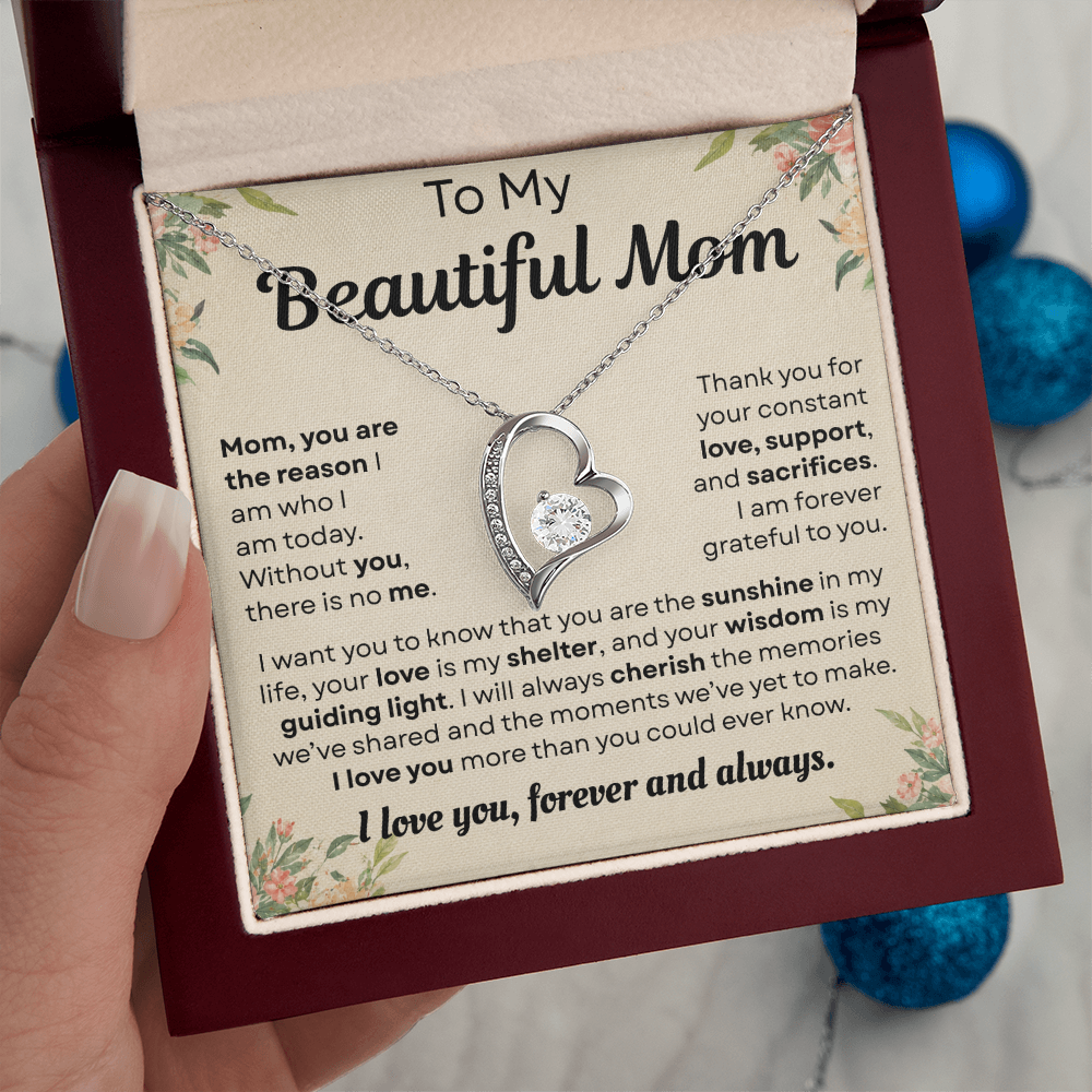 To My Mom - Thank You for Guiding Me Through All of This - Forever Love Necklace