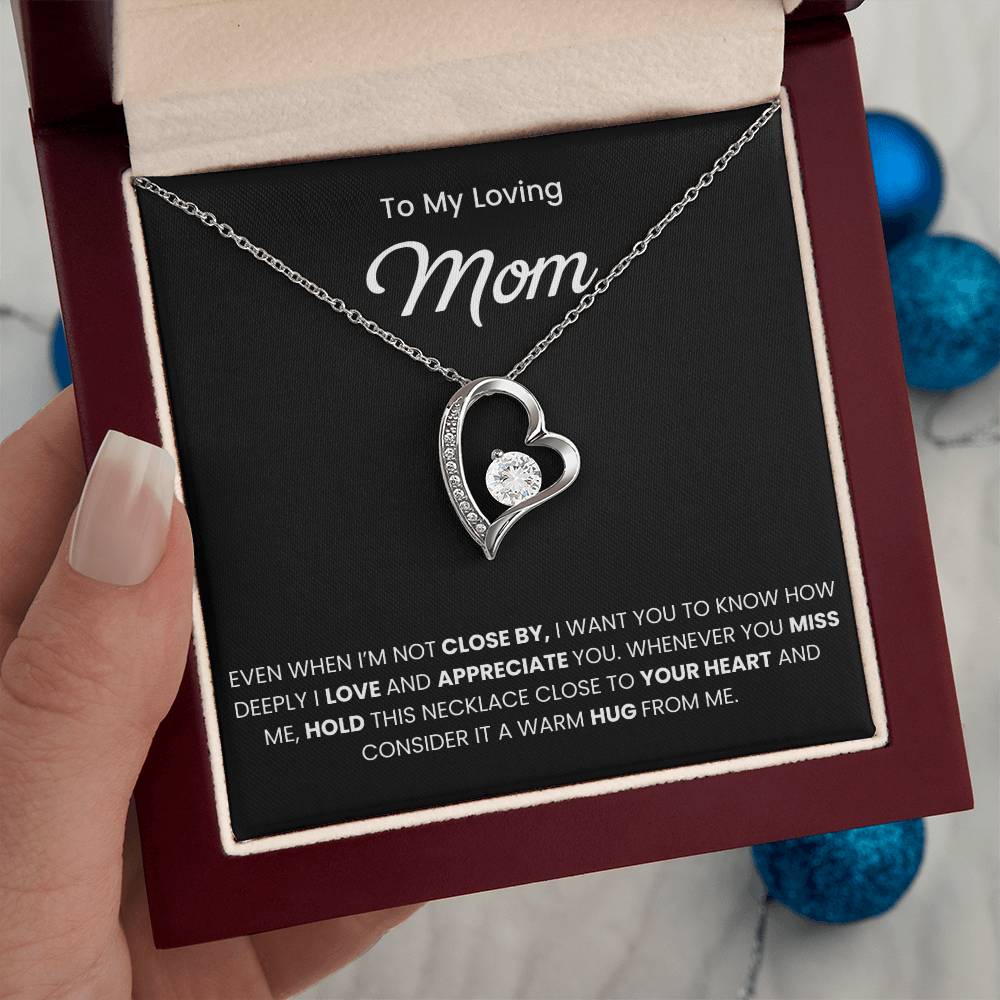 To My Mom Necklace With Message Card, Mothers Day Gift From Son, Daughter