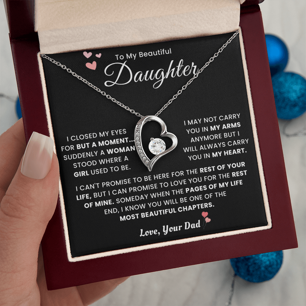 To My Daughter Necklace From Mom Dad - Mother's Day Jewelry With Gift Box