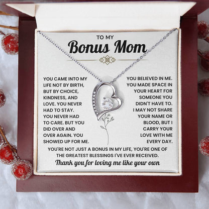 Bonus Mom Necklace Gift – Beautiful Stepmother Jewelry | Emotional Thank You Gift for Bonus Mom
