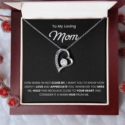 To My Mom Necklace With Message Card, Mothers Day Gift From Son, Daughter