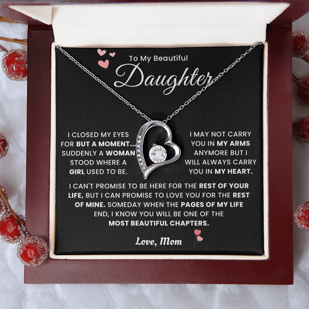 To My Beautiful Daughter Necklace From Mom