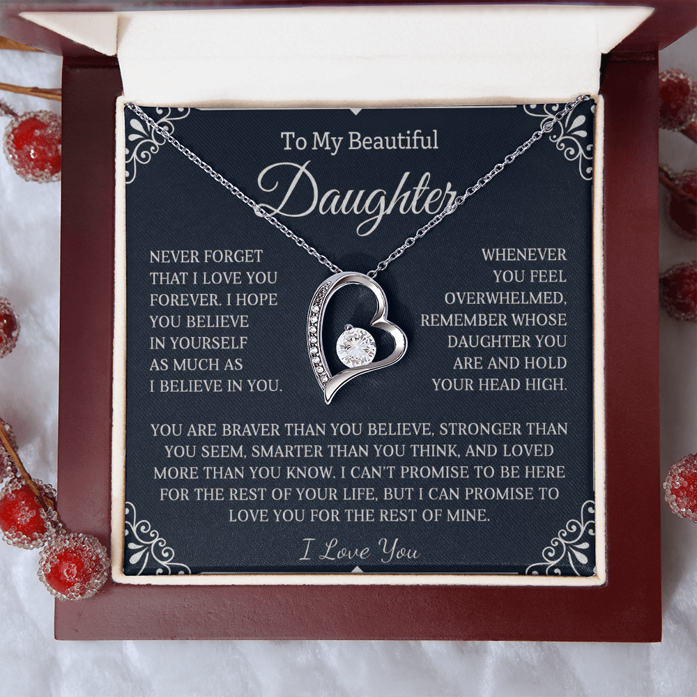 To My Daughter - Never Forget That I Love You - Forever Love Necklace