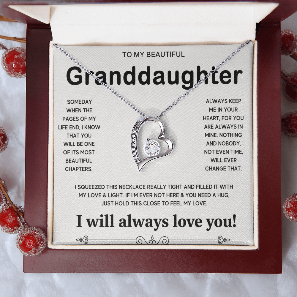 To My Granddaughter, Forever Love  Necklace Gift From Grandpa
