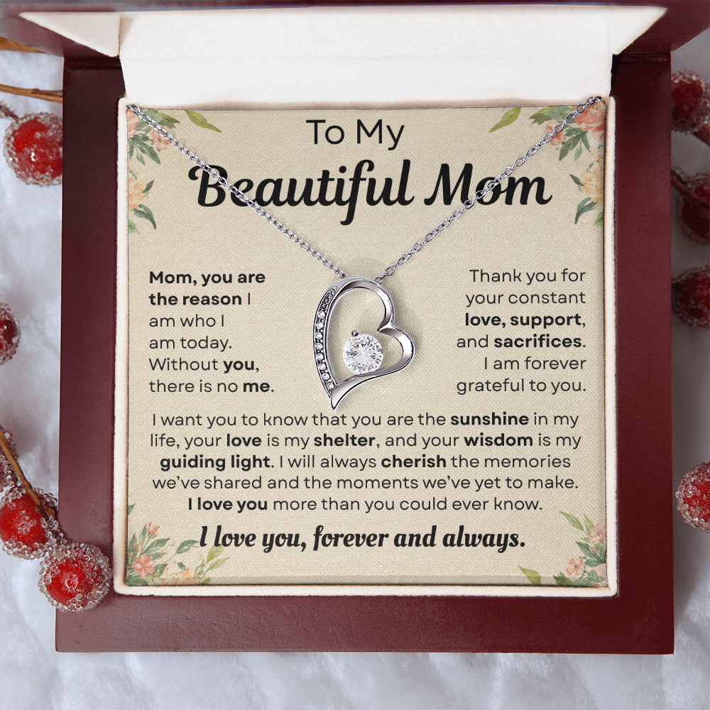 To My Mom - Thank You for Guiding Me Through All of This - Forever Love Necklace
