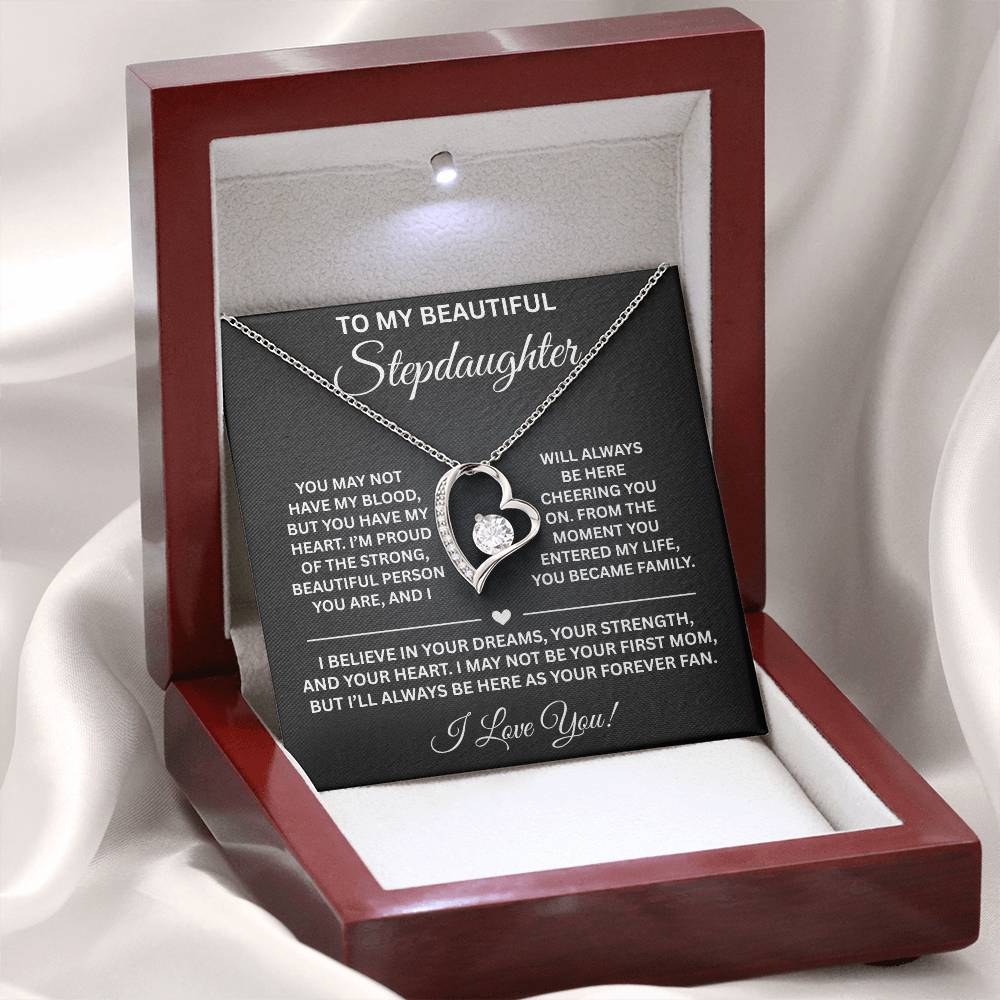 To My Stepdaughter - Never Forget How Much I Love You - Forever Love Necklace