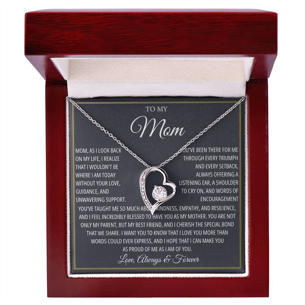 Mom Necklace for Women With Heartfelt Message & Gift Box