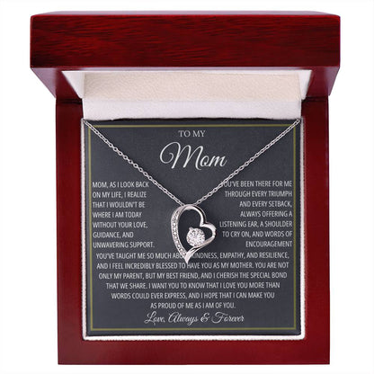 Mom Necklace for Women With Heartfelt Message & Gift Box