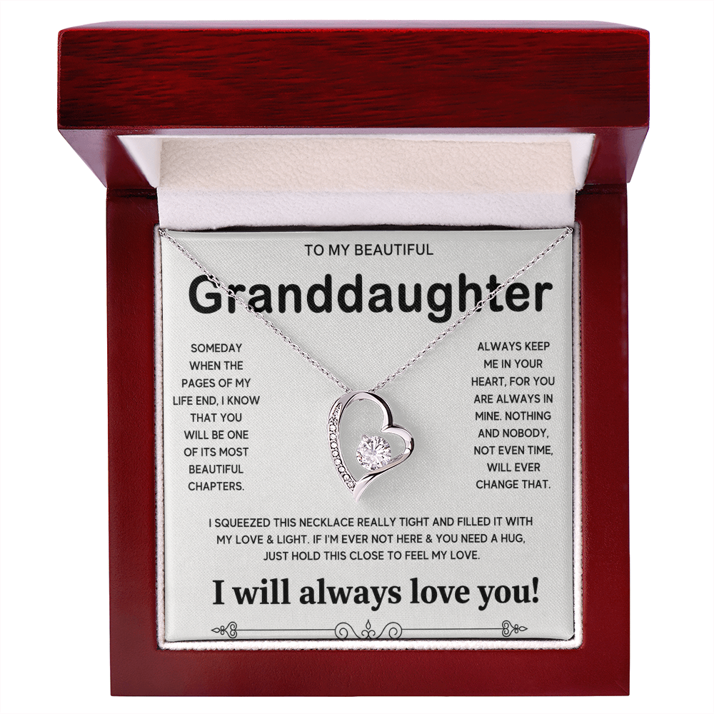 To My Granddaughter, Forever Love  Necklace Gift From Grandpa