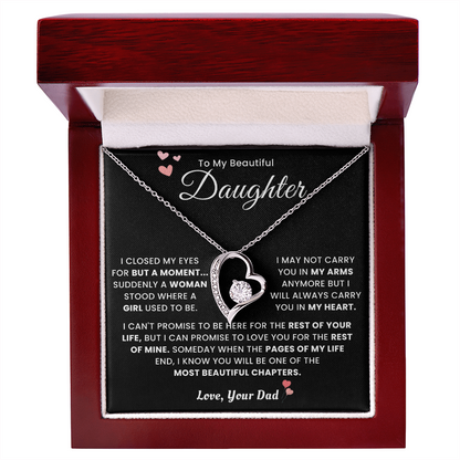 To My Daughter Necklace From Mom Dad - Mother's Day Jewelry With Gift Box