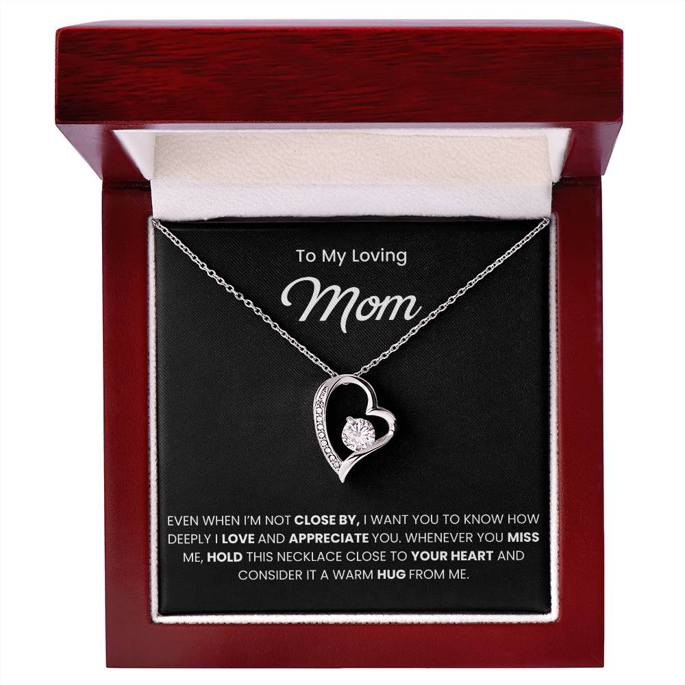 To My Mom Necklace With Message Card, Mothers Day Gift From Son, Daughter