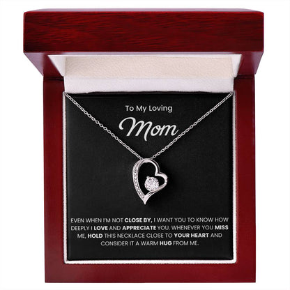 To My Mom Necklace With Message Card, Mothers Day Gift From Son, Daughter