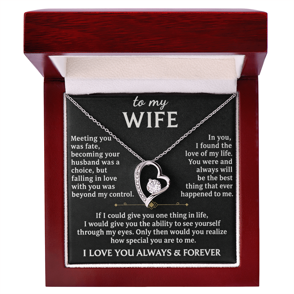 To My Wife Necklace – I Love You Always & Forever – Romantic Anniversary Gift for Wife