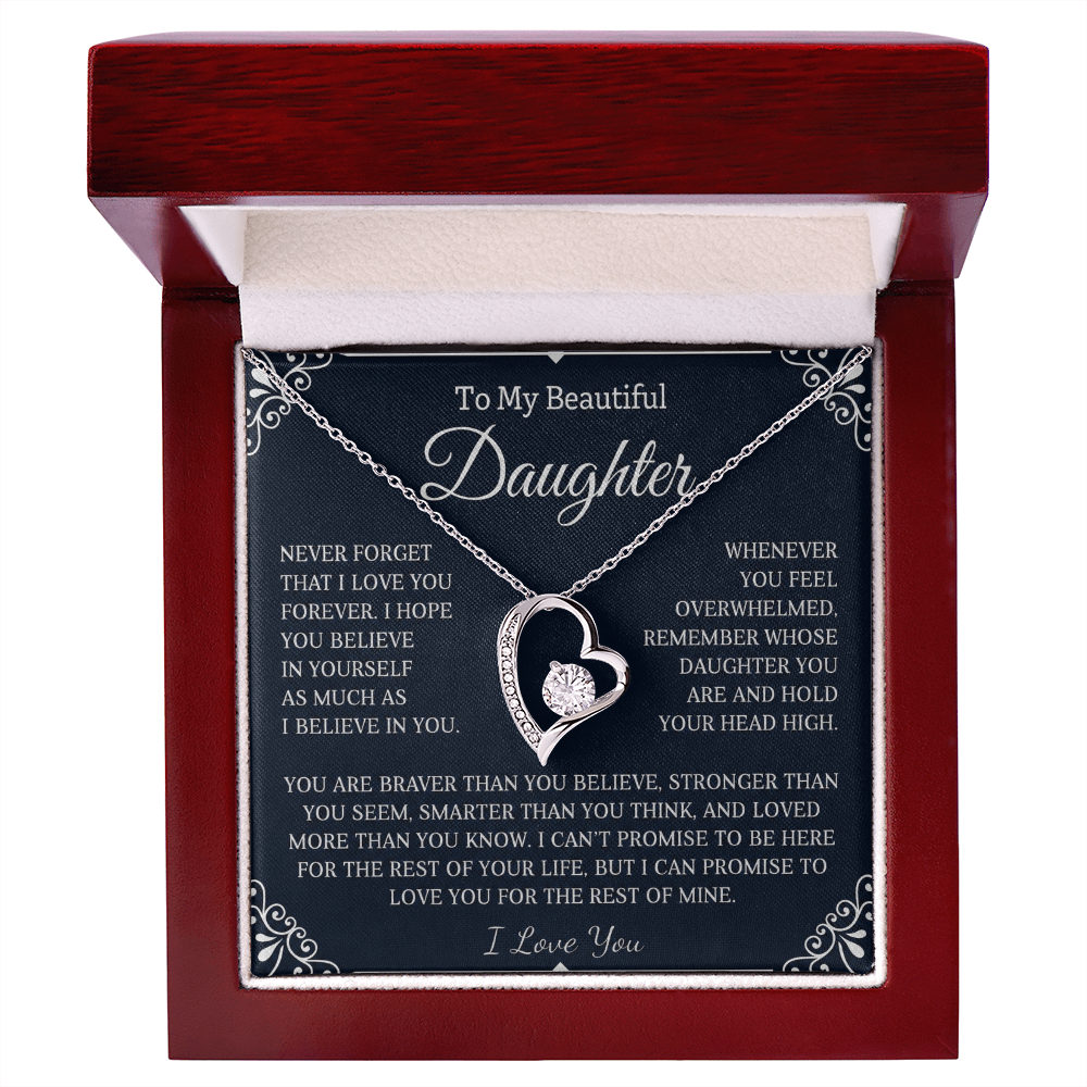 To My Daughter - Never Forget That I Love You - Forever Love Necklace
