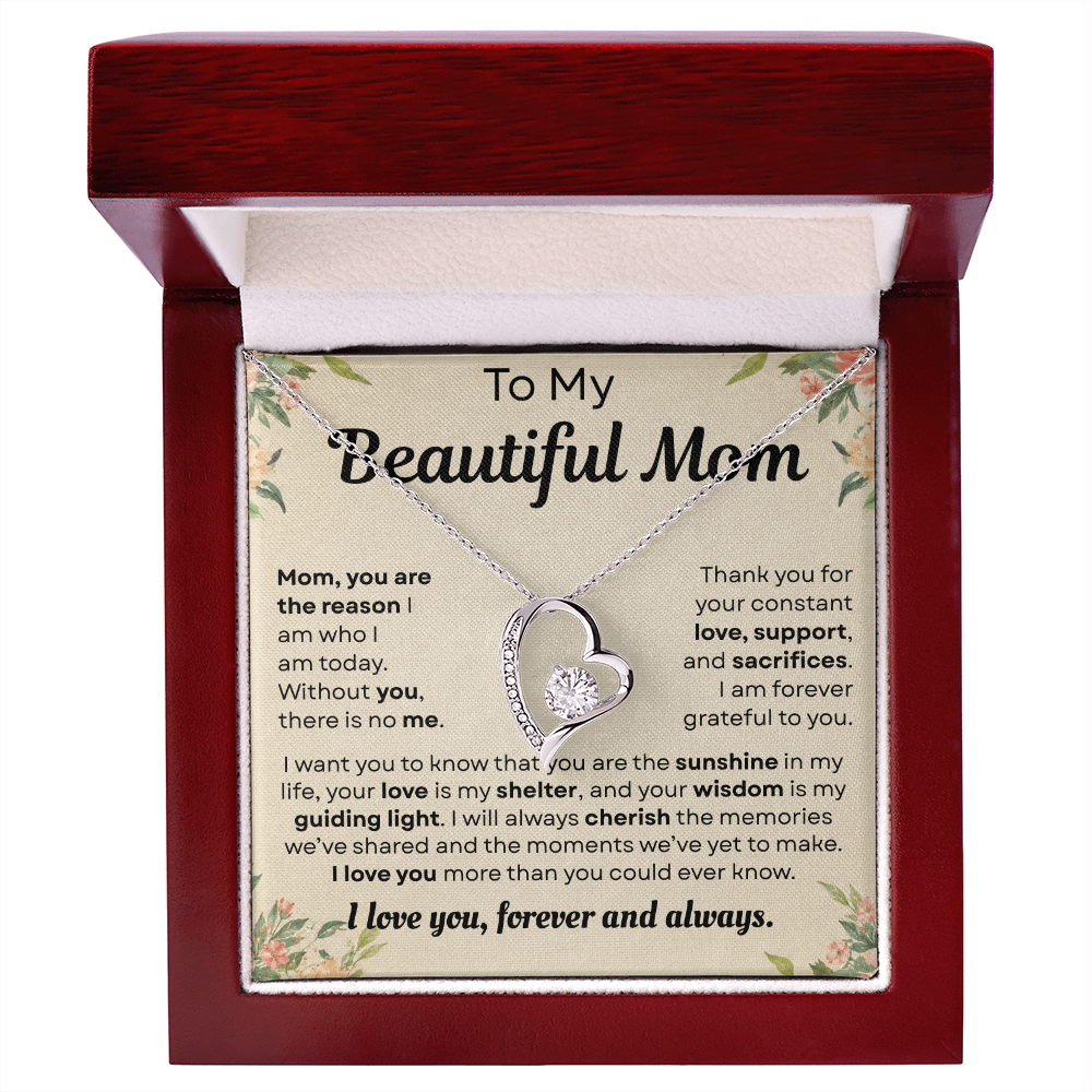 To My Mom - Thank You for Guiding Me Through All of This - Forever Love Necklace