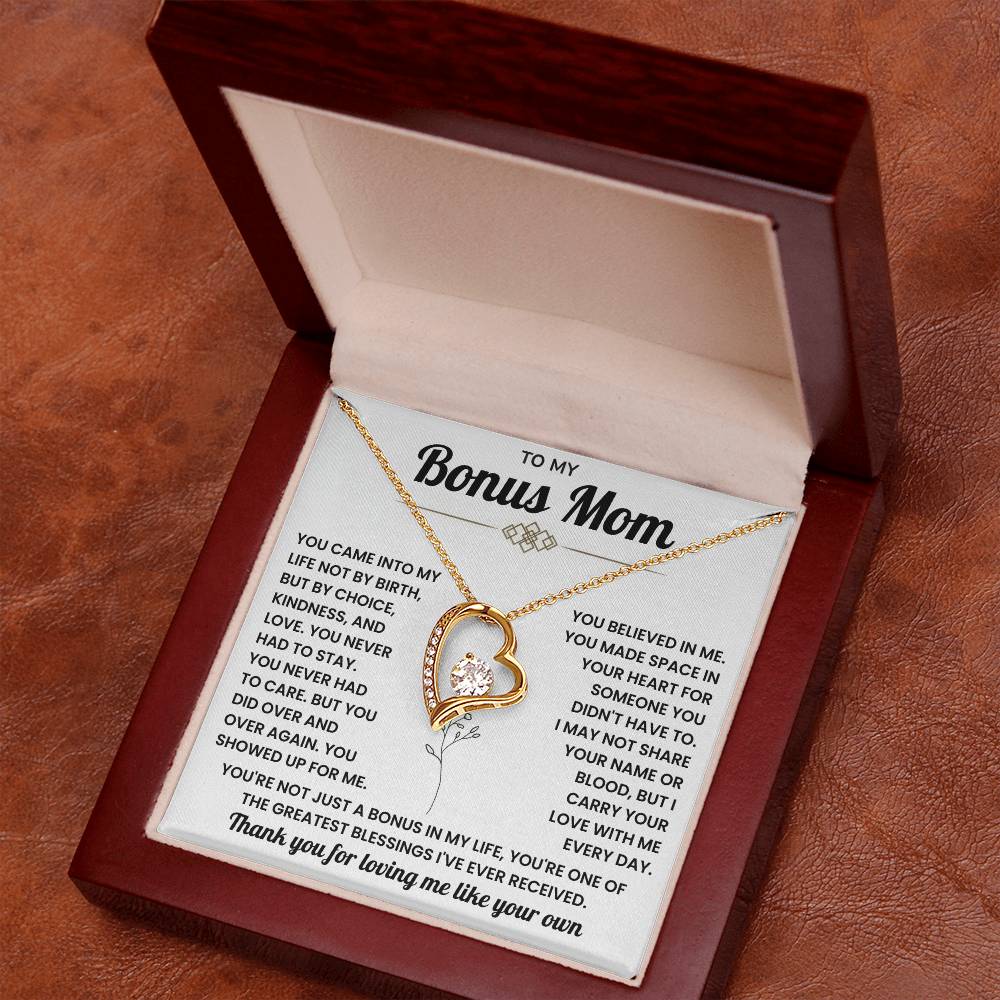 Bonus Mom Necklace Gift – Beautiful Stepmother Jewelry | Emotional Thank You Gift for Bonus Mom