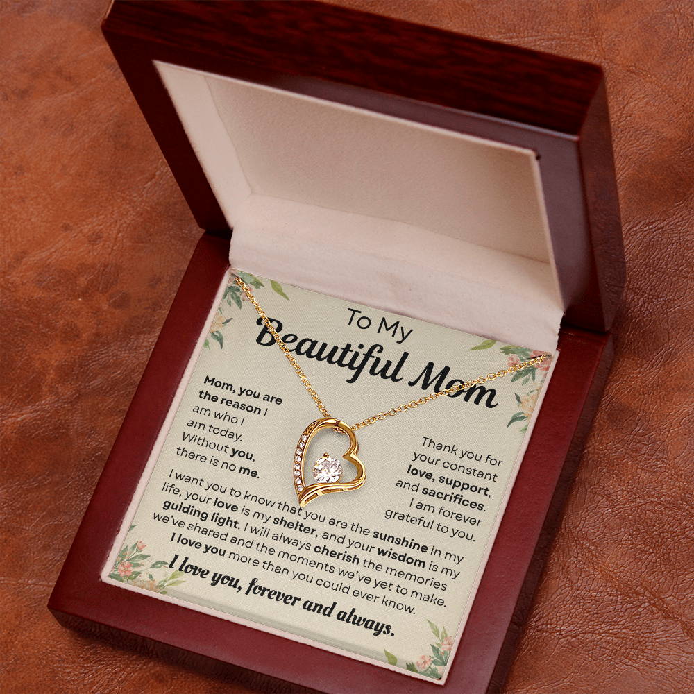 To My Mom - Thank You for Guiding Me Through All of This - Forever Love Necklace