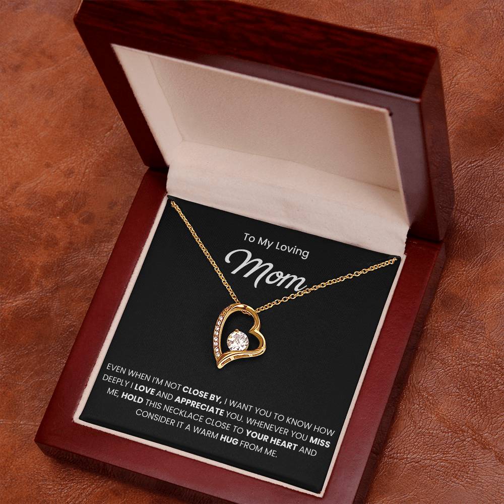 To My Mom Necklace With Message Card, Mothers Day Gift From Son, Daughter