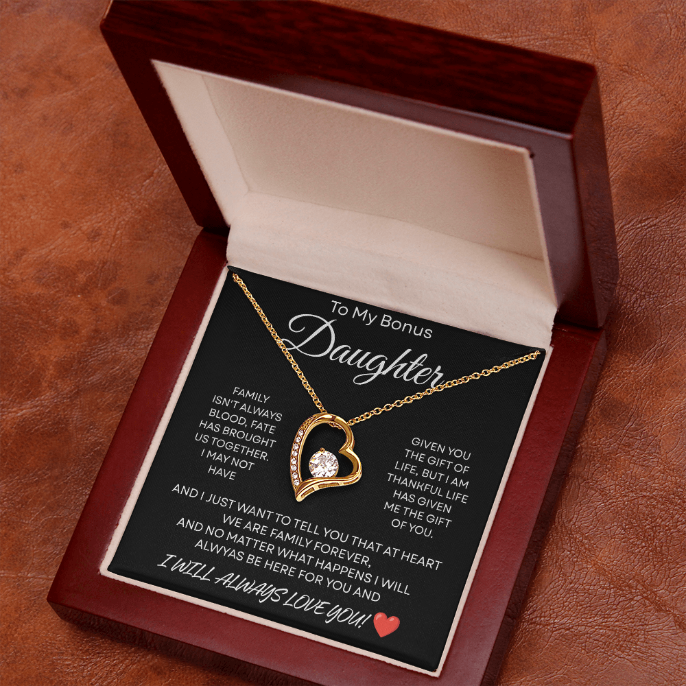 Bonus Daughter Necklace Gifts From Stepdad Stepmom With Heartfelt Message