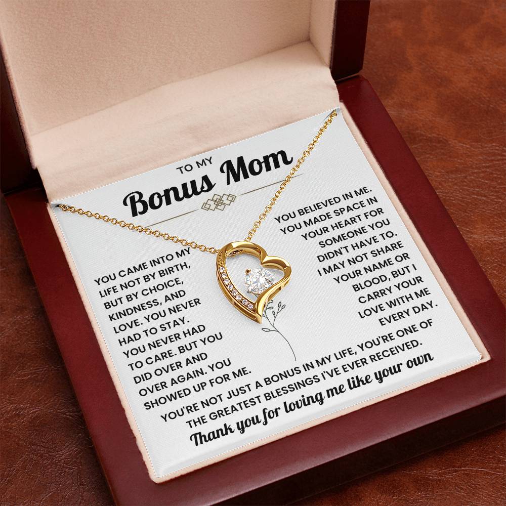 Bonus Mom Necklace Gift – Beautiful Stepmother Jewelry | Emotional Thank You Gift for Bonus Mom