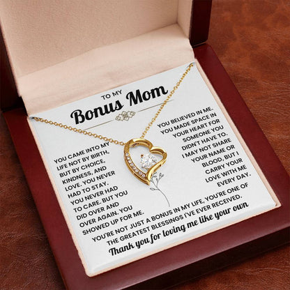 Bonus Mom Necklace Gift – Beautiful Stepmother Jewelry | Emotional Thank You Gift for Bonus Mom