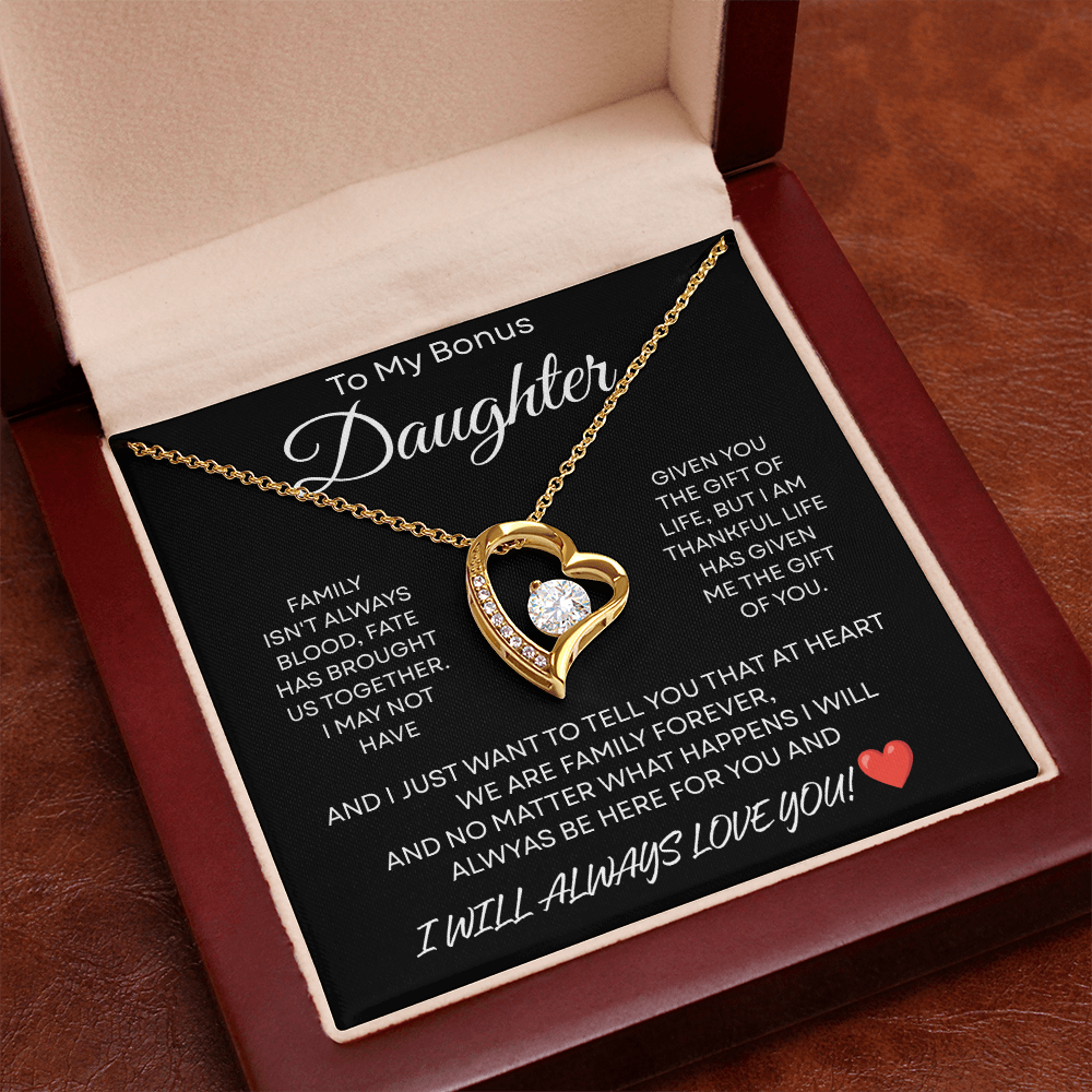 Bonus Daughter Necklace Gifts From Stepdad Stepmom With Heartfelt Message