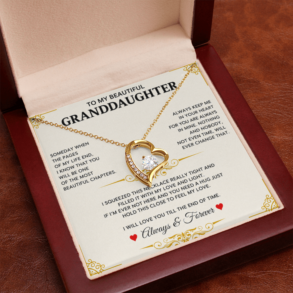 To My Granddaughter - I Will Forever Love You -  Forever Love Necklace