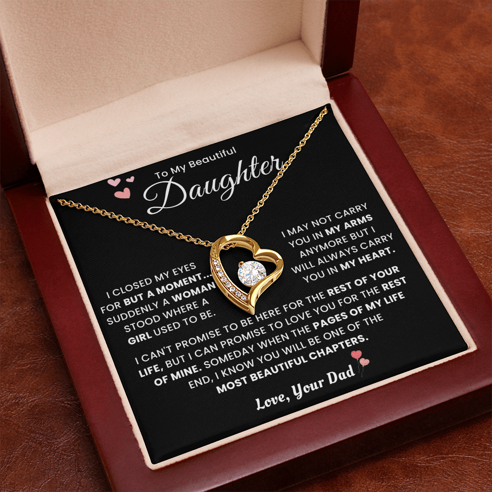 To My Daughter Necklace From Mom Dad - Mother's Day Jewelry With Gift Box