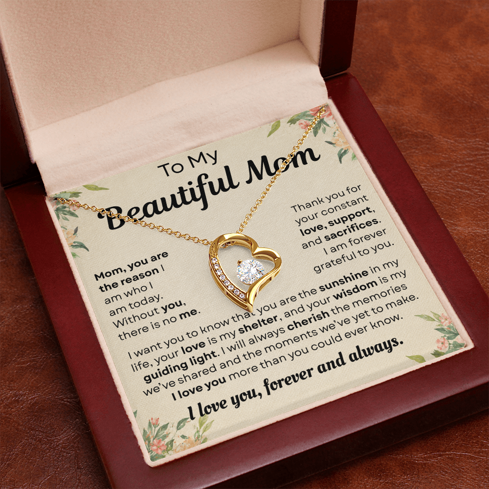 To My Mom - Thank You for Guiding Me Through All of This - Forever Love Necklace
