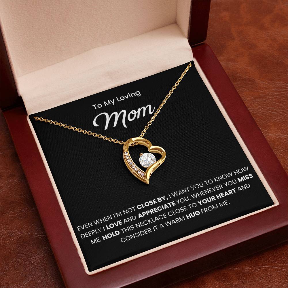 To My Mom Necklace With Message Card, Mothers Day Gift From Son, Daughter