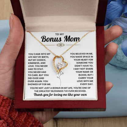 Bonus Mom Necklace Gift – Beautiful Stepmother Jewelry | Emotional Thank You Gift for Bonus Mom
