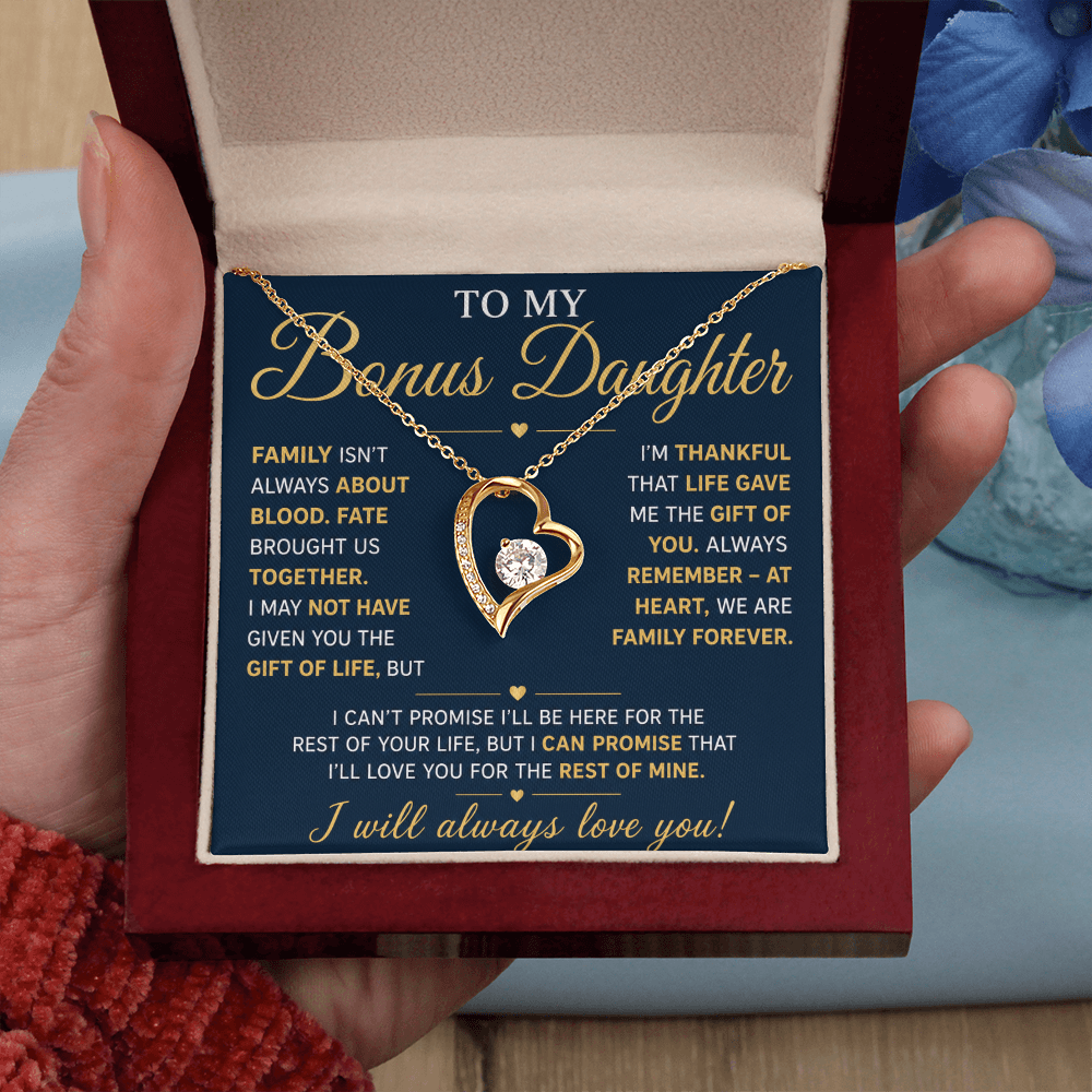 To My Stepdaughter - I'll Always Be With You - Forever Love Necklace