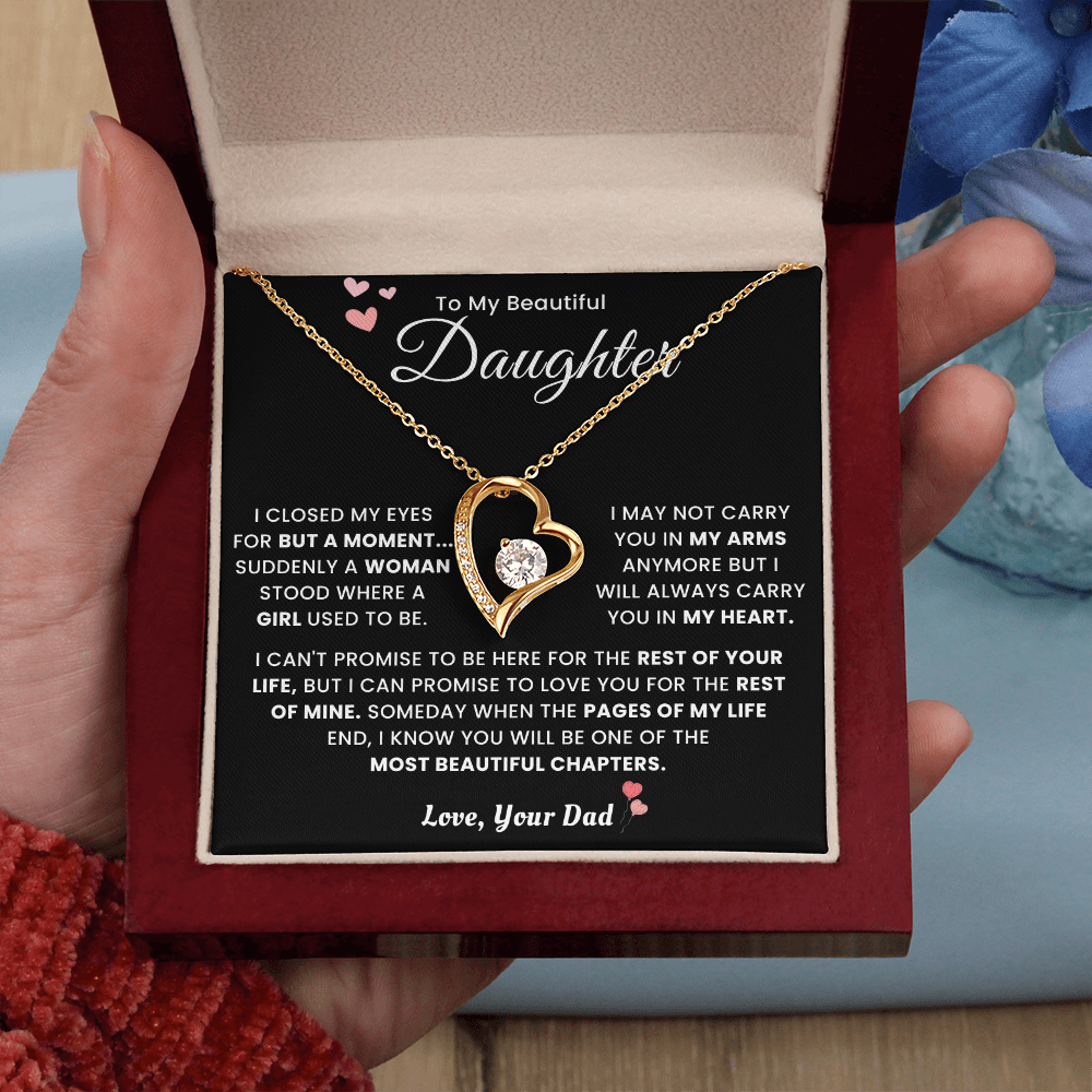 To My Daughter Necklace From Mom Dad - Mother's Day Jewelry With Gift Box