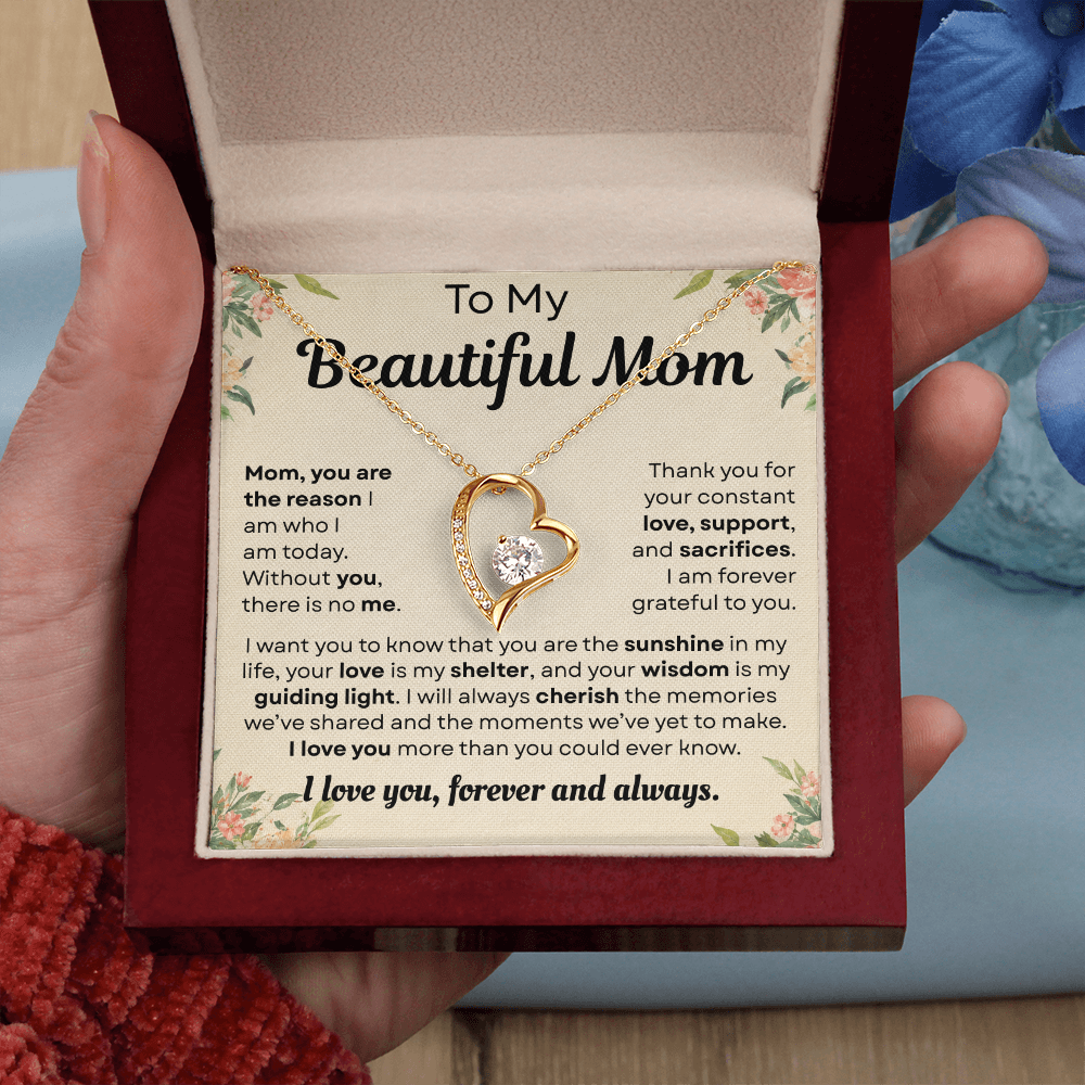 To My Mom - Thank You for Guiding Me Through All of This - Forever Love Necklace