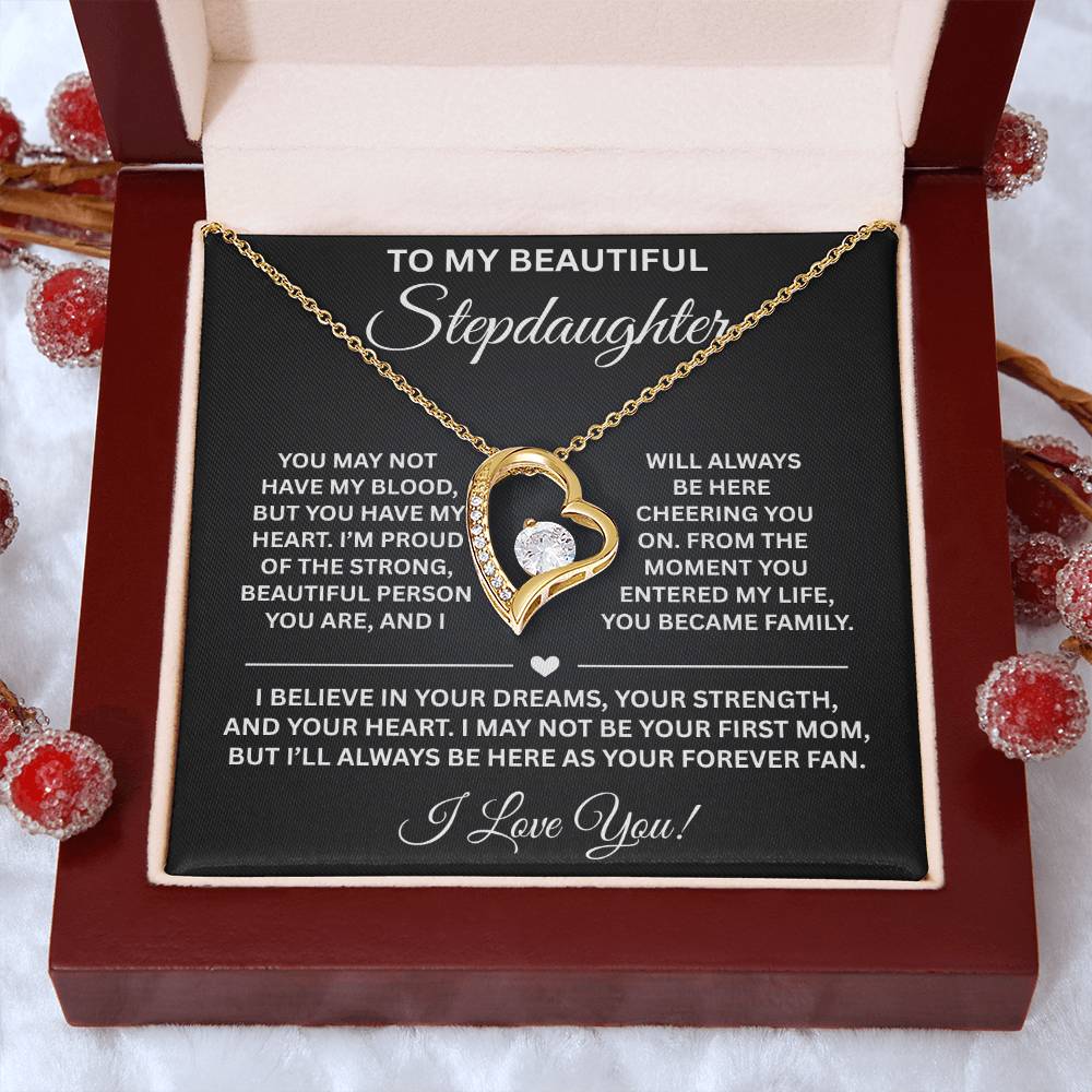 To My Stepdaughter - Never Forget How Much I Love You - Forever Love Necklace