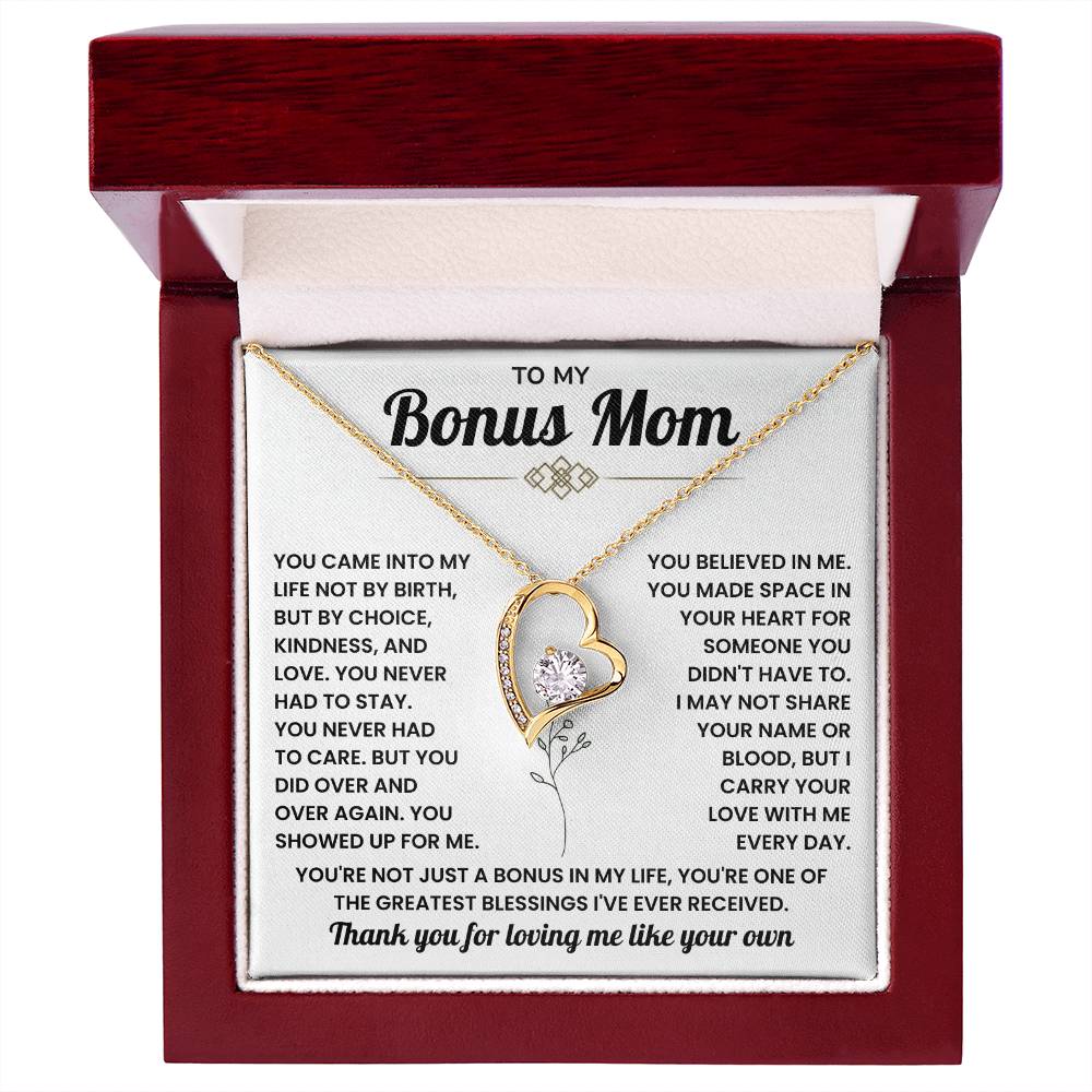 Bonus Mom Necklace Gift – Beautiful Stepmother Jewelry | Emotional Thank You Gift for Bonus Mom