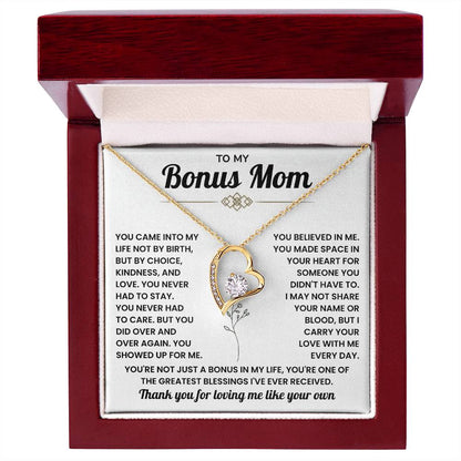 Bonus Mom Necklace Gift – Beautiful Stepmother Jewelry | Emotional Thank You Gift for Bonus Mom