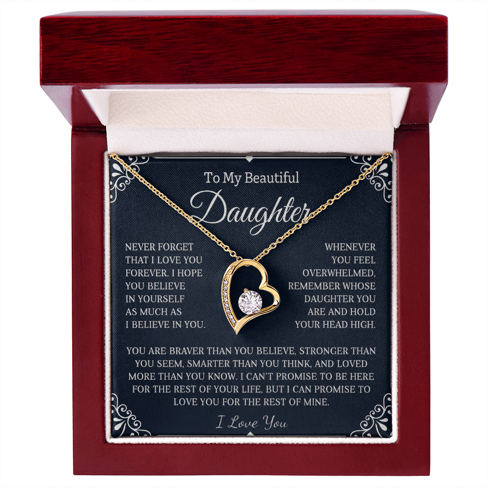 To My Daughter - Never Forget That I Love You - Forever Love Necklace