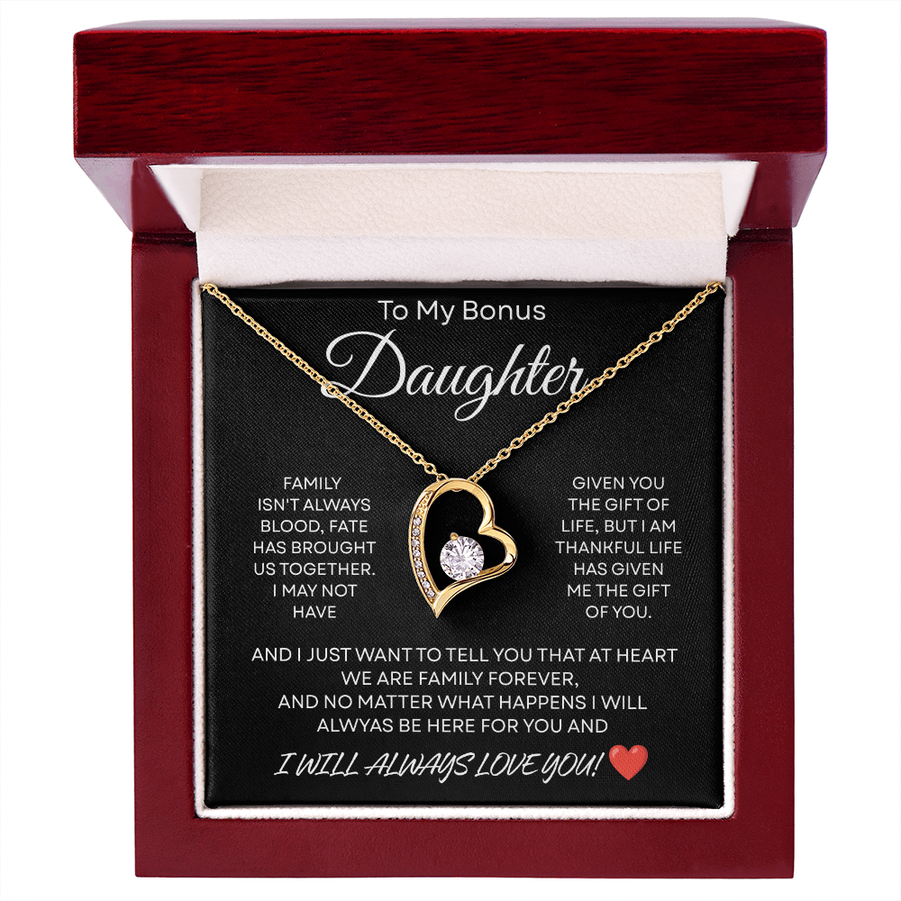 Bonus Daughter Necklace Gifts From Stepdad Stepmom With Heartfelt Message