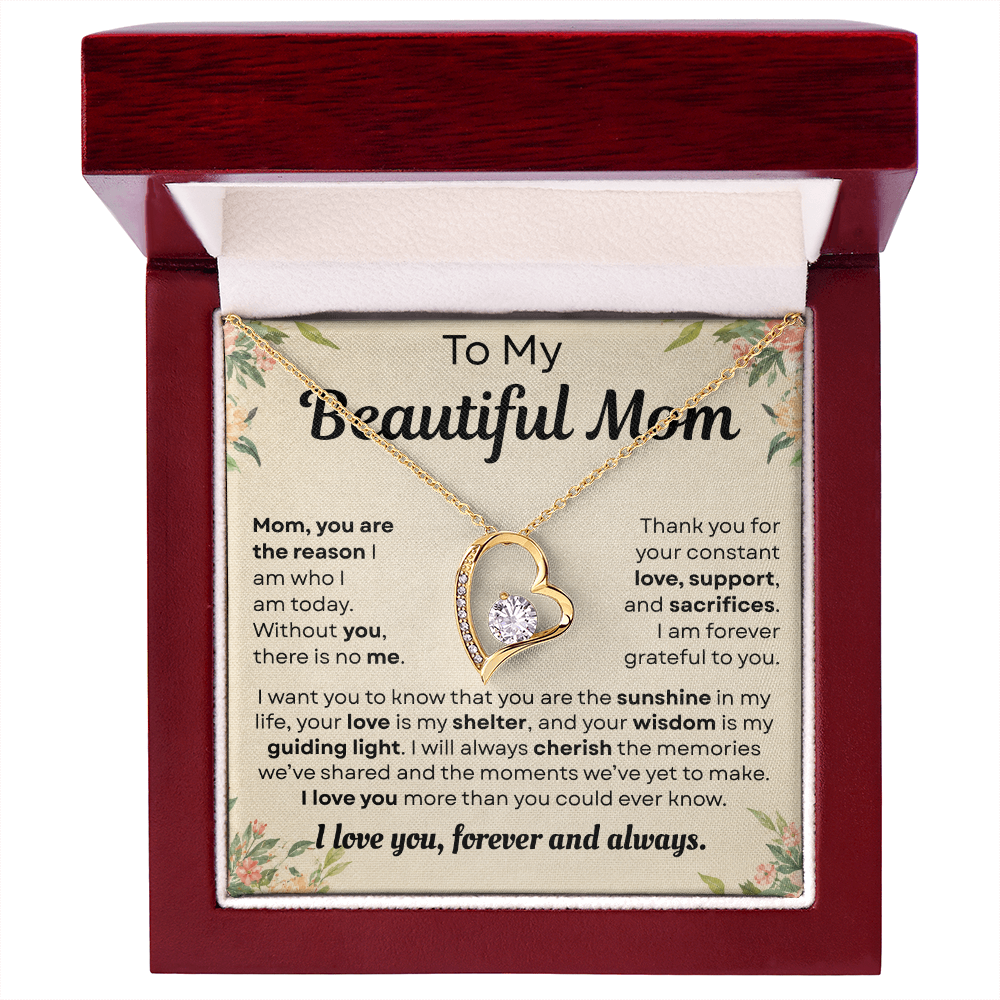 To My Mom - Thank You for Guiding Me Through All of This - Forever Love Necklace