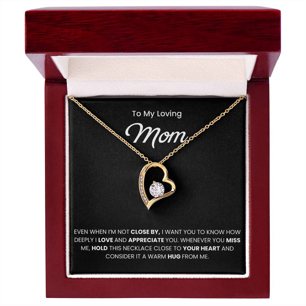 To My Mom Necklace With Message Card, Mothers Day Gift From Son, Daughter