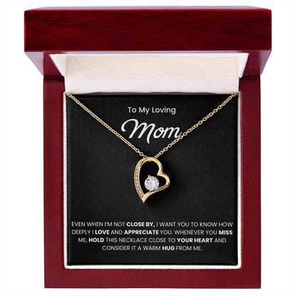 To My Mom Necklace With Message Card, Mothers Day Gift From Son, Daughter