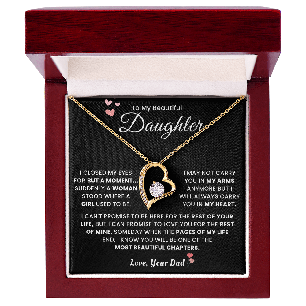 To My Daughter Necklace From Mom Dad - Mother's Day Jewelry With Gift Box